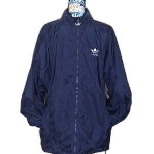 Vintage ADIDAS Trefoil Full Zip Windbreaker Jacket Water Resistant 3 Stripes